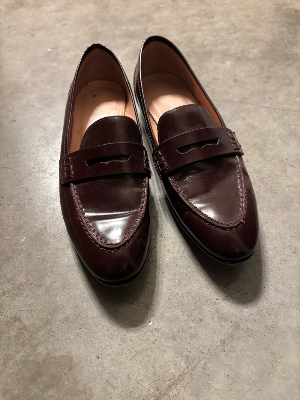 J Crew Burgandy Penny Loafers